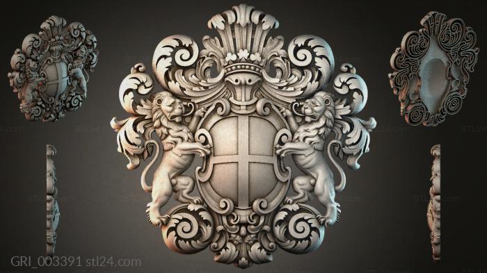 Гербы фентези (GRI_003391) 3D модель для ЧПУ станка