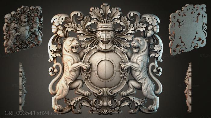 Гербы фентези (GRI_003541) 3D модель для ЧПУ станка