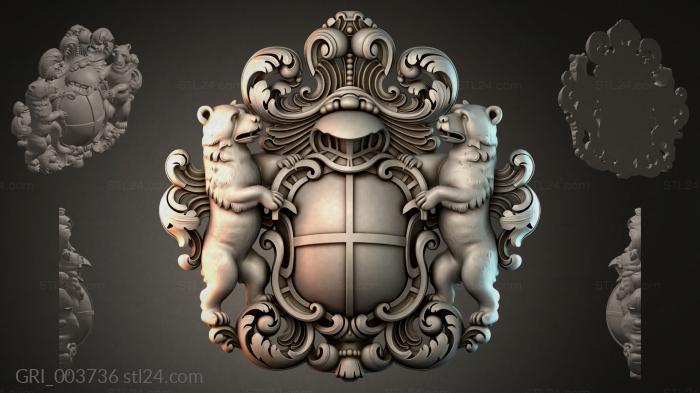 Гербы фентези (GRI_003736) 3D модель для ЧПУ станка