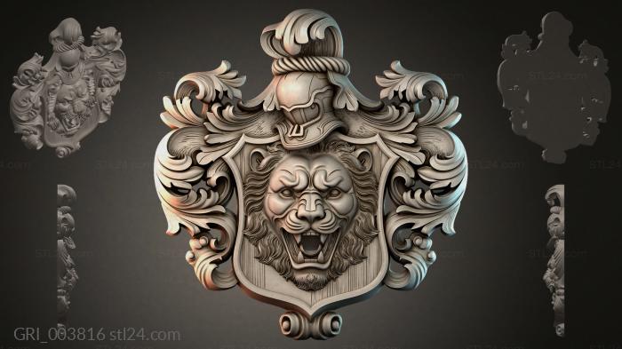 Гербы фентези (GRI_003816) 3D модель для ЧПУ станка