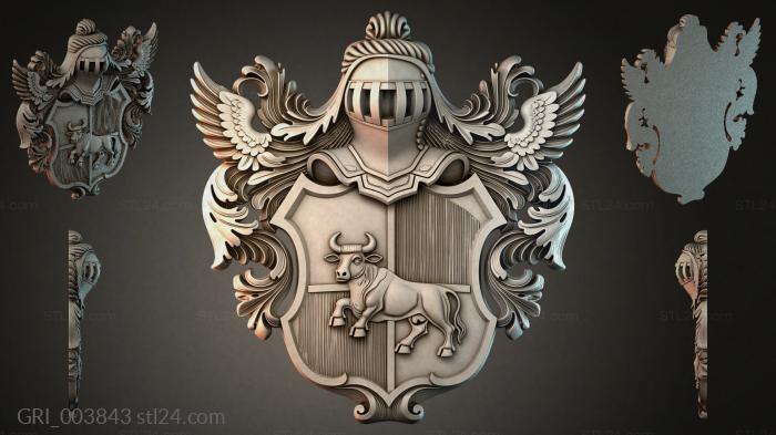 Гербы фентези (GRI_003843) 3D модель для ЧПУ станка
