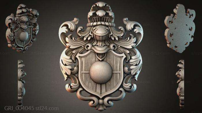 Гербы фентези (GRI_004045) 3D модель для ЧПУ станка