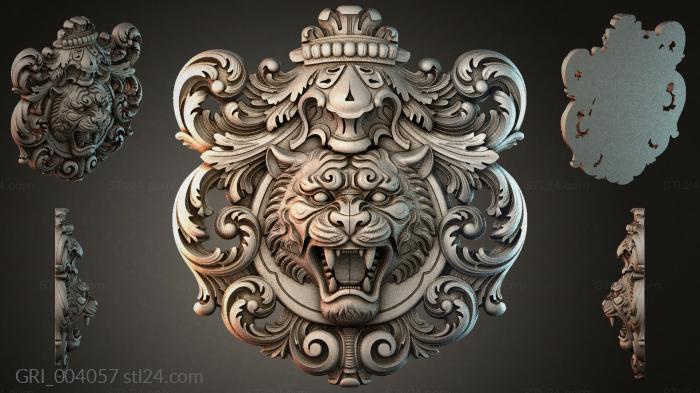Гербы фентези (GRI_004057) 3D модель для ЧПУ станка