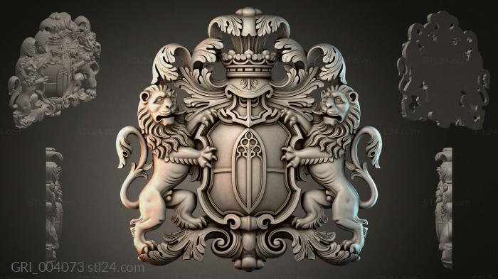 Гербы фентези (GRI_004073) 3D модель для ЧПУ станка