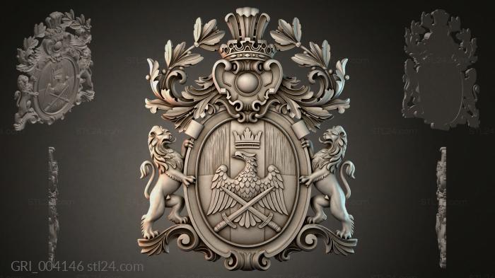 Гербы фентези (GRI_004146) 3D модель для ЧПУ станка