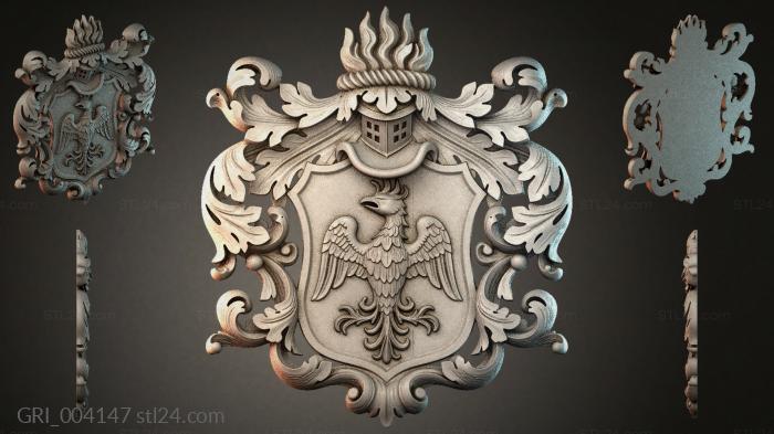 Гербы фентези (GRI_004147) 3D модель для ЧПУ станка