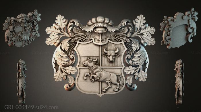 Гербы фентези (GRI_004149) 3D модель для ЧПУ станка