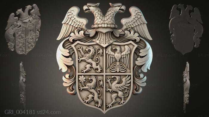 Гербы фентези (GRI_004181) 3D модель для ЧПУ станка