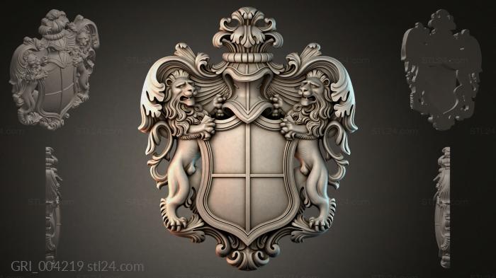 Гербы фентези (GRI_004219) 3D модель для ЧПУ станка