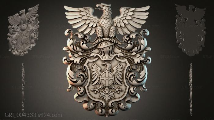 Гербы фентези (GRI_004333) 3D модель для ЧПУ станка