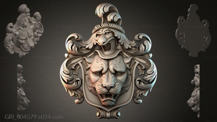 Гербы фентези (GRI_004579) 3D модель для ЧПУ станка