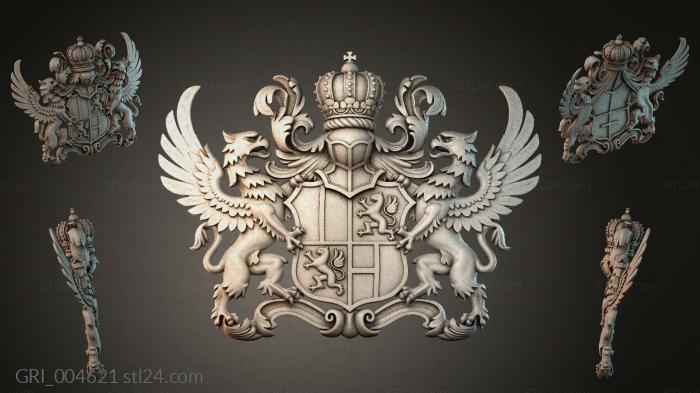Гербы фентези (GRI_004621) 3D модель для ЧПУ станка