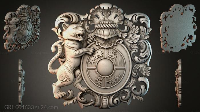 Гербы фентези (GRI_004633) 3D модель для ЧПУ станка