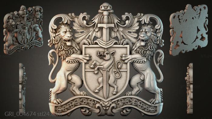Гербы фентези (GRI_004674) 3D модель для ЧПУ станка