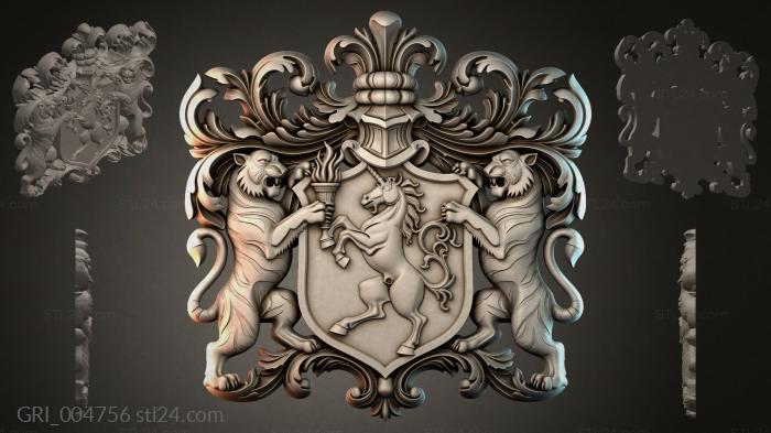 Гербы фентези (GRI_004756) 3D модель для ЧПУ станка