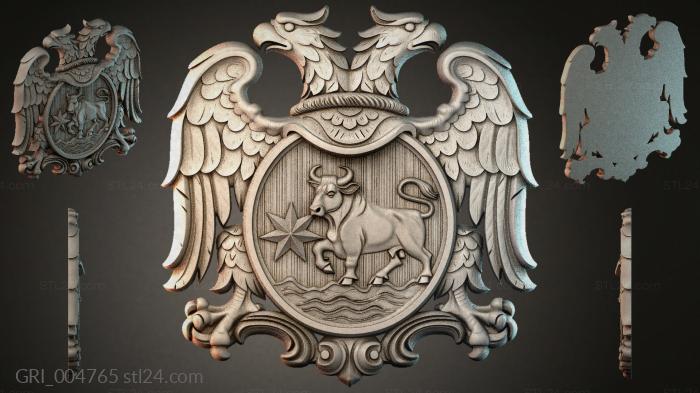 Гербы фентези (GRI_004765) 3D модель для ЧПУ станка