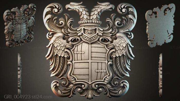 Гербы фентези (GRI_004923) 3D модель для ЧПУ станка