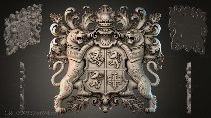 Гербы фентези (GRI_004932) 3D модель для ЧПУ станка