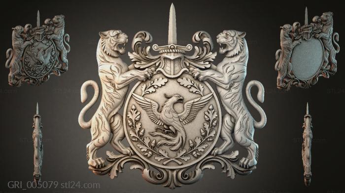 Гербы фентези (GRI_005079) 3D модель для ЧПУ станка