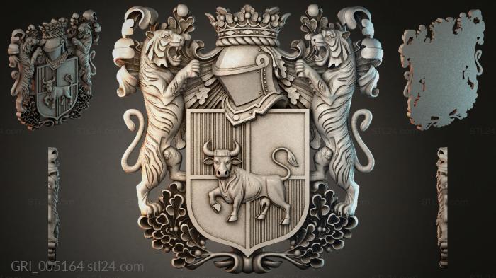 Гербы фентези (GRI_005164) 3D модель для ЧПУ станка