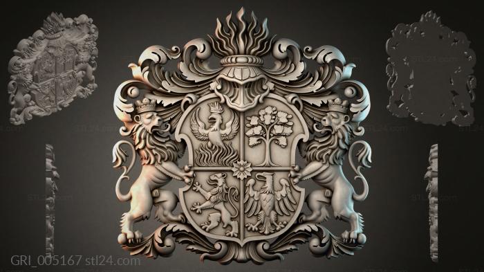 Гербы фентези (GRI_005167) 3D модель для ЧПУ станка