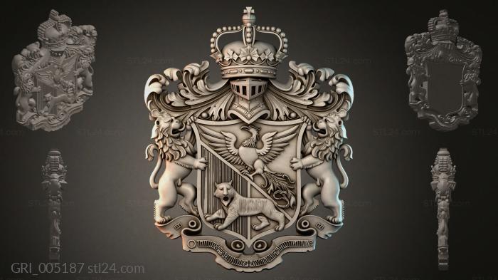 Гербы фентези (GRI_005187) 3D модель для ЧПУ станка