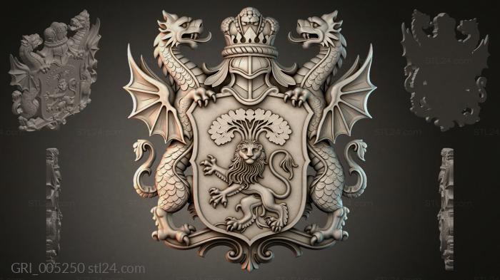 Гербы фентези (GRI_005250) 3D модель для ЧПУ станка