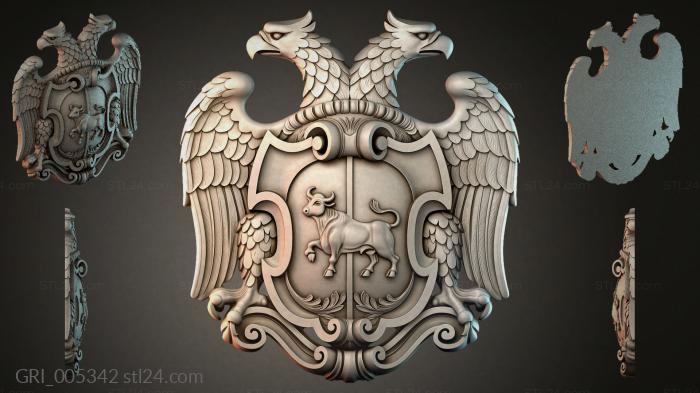 Гербы фентези (GRI_005342) 3D модель для ЧПУ станка