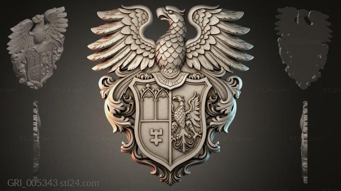 Гербы фентези (GRI_005343) 3D модель для ЧПУ станка