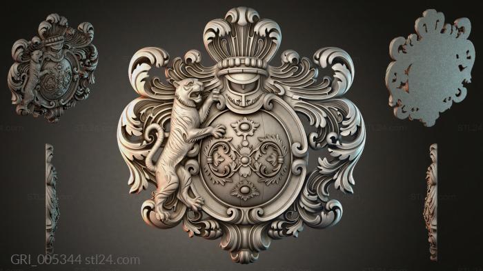 Гербы фентези (GRI_005344) 3D модель для ЧПУ станка