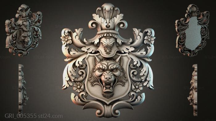 Гербы фентези (GRI_005355) 3D модель для ЧПУ станка