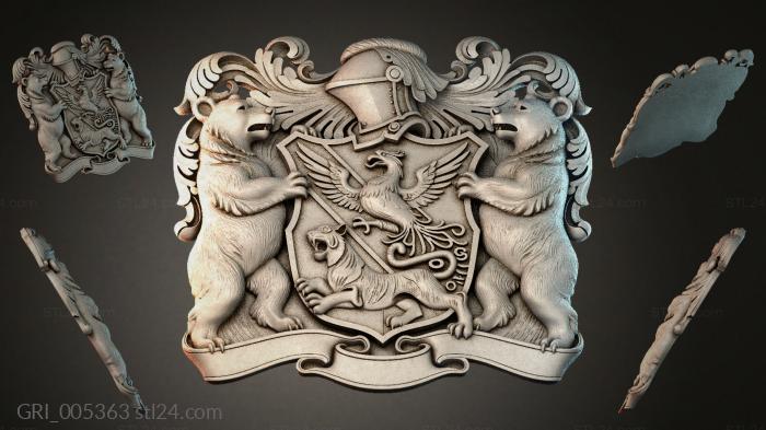 Гербы фентези (GRI_005363) 3D модель для ЧПУ станка