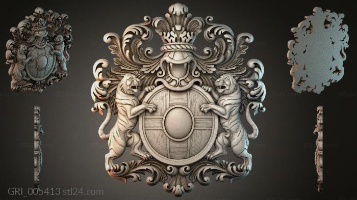 Гербы фентези (GRI_005413) 3D модель для ЧПУ станка