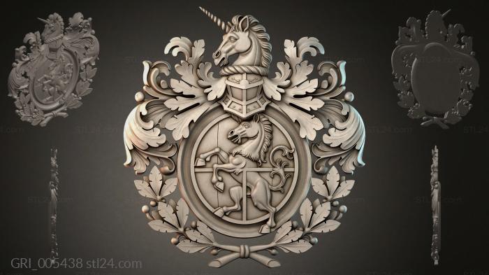 Гербы фентези (GRI_005438) 3D модель для ЧПУ станка