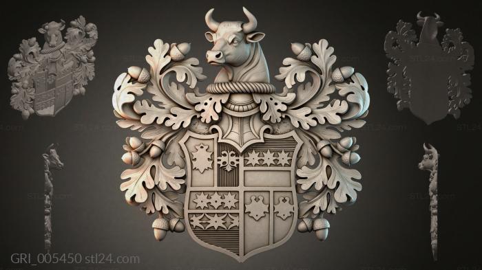 Гербы фентези (GRI_005450) 3D модель для ЧПУ станка