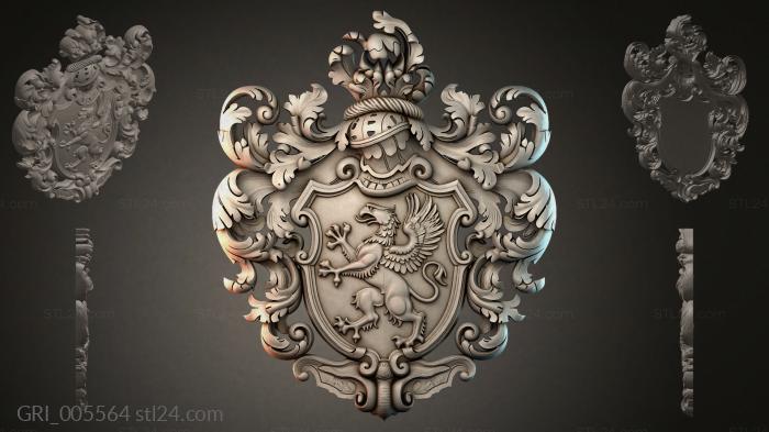 Гербы фентези (GRI_005564) 3D модель для ЧПУ станка