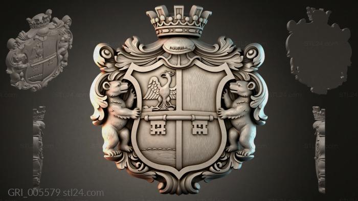 Гербы фентези (GRI_005579) 3D модель для ЧПУ станка