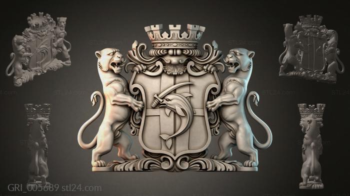 Гербы фентези (GRI_005689) 3D модель для ЧПУ станка