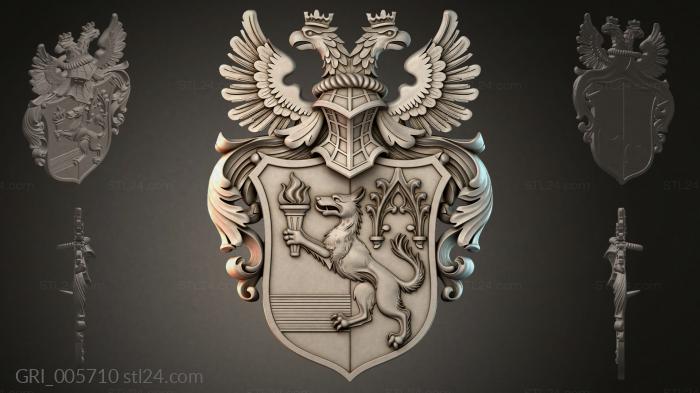 Гербы фентези (GRI_005710) 3D модель для ЧПУ станка