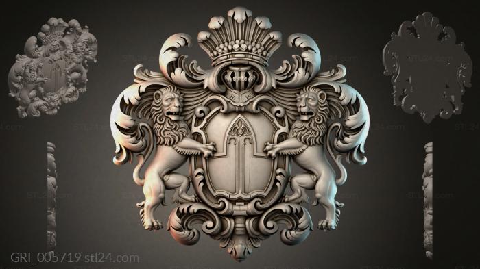 Гербы фентези (GRI_005719) 3D модель для ЧПУ станка