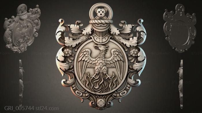 Гербы фентези (GRI_005744) 3D модель для ЧПУ станка