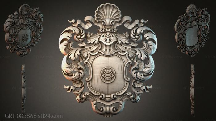 Гербы фентези (GRI_005866) 3D модель для ЧПУ станка