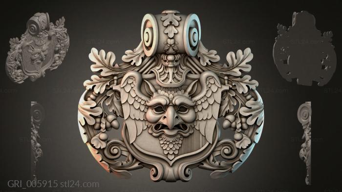 Гербы фентези (GRI_005915) 3D модель для ЧПУ станка