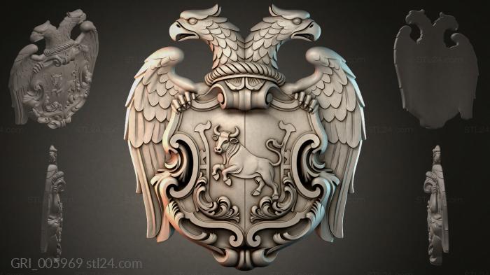 Гербы фентези (GRI_005969) 3D модель для ЧПУ станка
