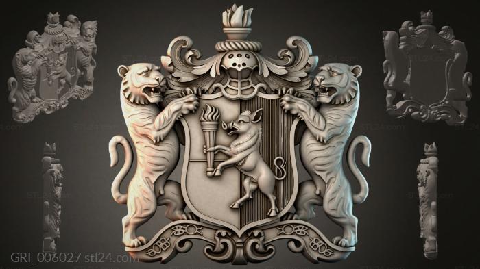 Гербы фентези (GRI_006027) 3D модель для ЧПУ станка