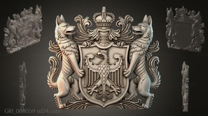 Гербы фентези (GRI_006059) 3D модель для ЧПУ станка