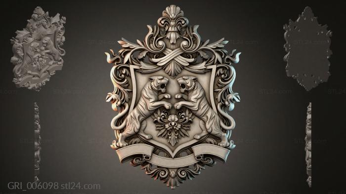Гербы фентези (GRI_006098) 3D модель для ЧПУ станка