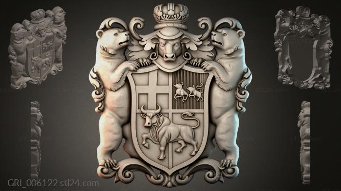 Гербы фентези (GRI_006122) 3D модель для ЧПУ станка