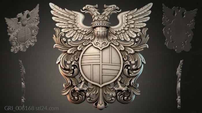 Гербы фентези (GRI_006168) 3D модель для ЧПУ станка