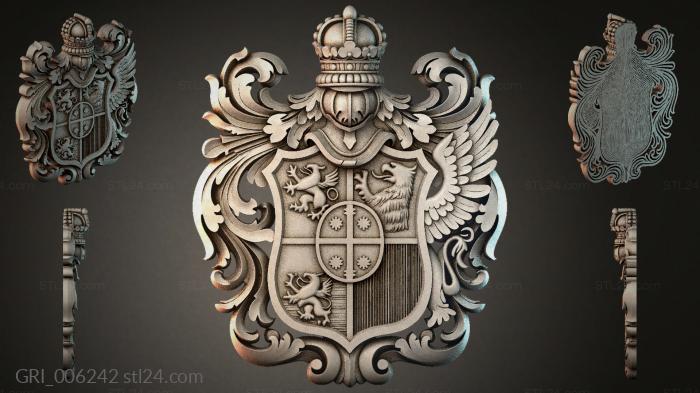 Гербы фентези (GRI_006242) 3D модель для ЧПУ станка